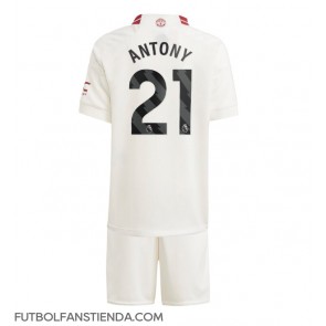 Manchester United Antony #21 Tercera Equipación Niños 2023-24 Manga Corta (+ Pantalones cortos)